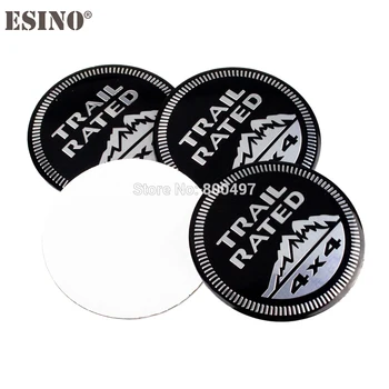 

4 x Car Styling Trail Rated 4 x 4 3D Metal Chrome Aluminium Alloy Wheel Center Cap Stickers Wheel Hub Cap Decals Emblems Badges