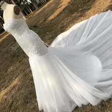 Русалка Кружева Аппликация Свадебное платье длинный поезд Бисероплетение Свадебное платье robe de mariee свадебное платье vestido de noiva YY105