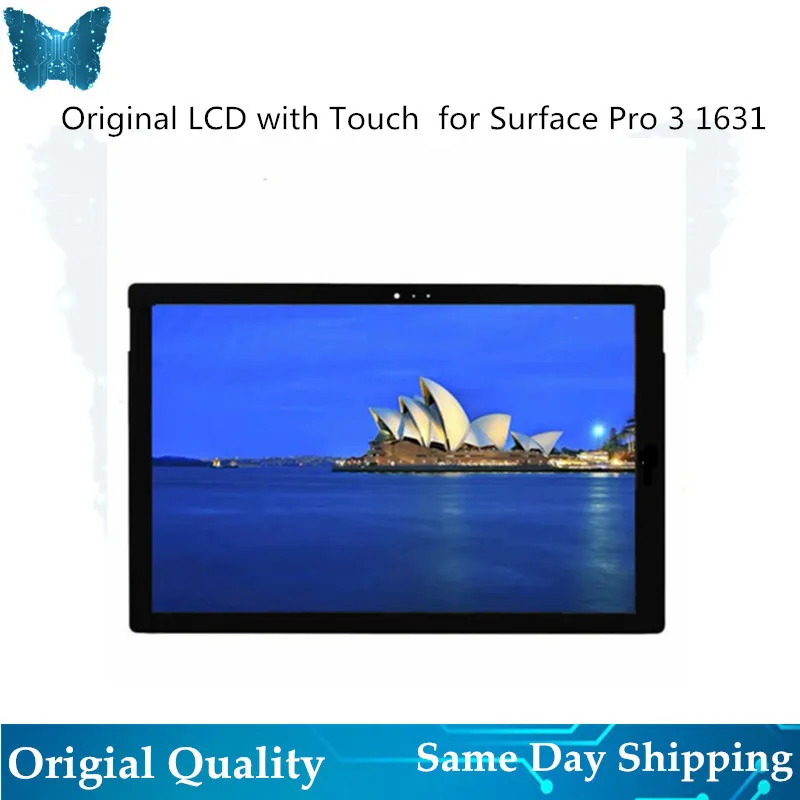 

Original Black For Microsoft Surface Pro 3 1631 LCD Touch Screen Digitizer Assembly With LCD Glue LTN120QL01