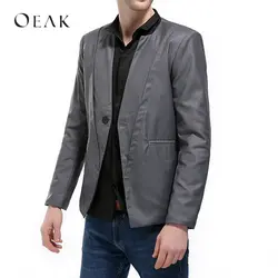 Для мужчин повседневное пикантные бизнес пальто Новинка 2018 года Мужчин's Slim Fit одна кнопка костюм Блейзер куртк
