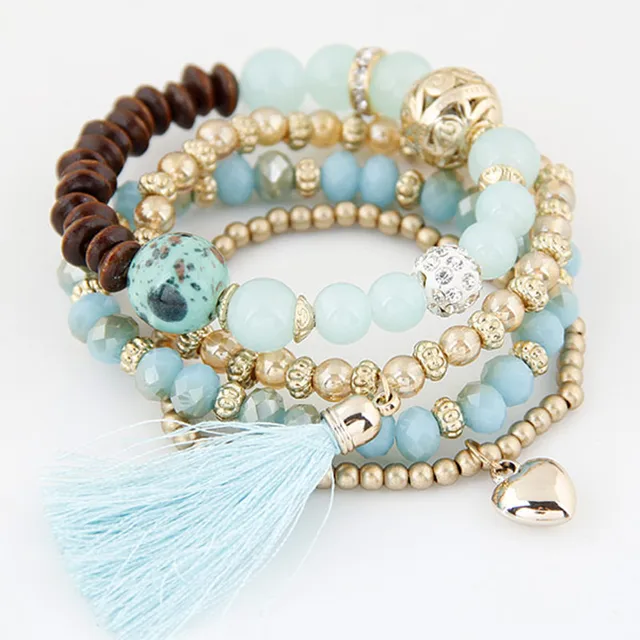 Bohemian Bracelets For Women Gold Beads Skull Charm Bohemian Bracelets For Women Gold Beads Skull Charm Bangles Tel One Direction Multilayer Bracelet