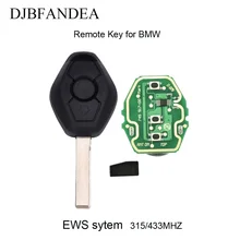 DJBFANDEA Car Remote Key for BMW EWS X3 X5 Z3 Z4 1/3/5/7 Series Keyless Entry Transmitter 7935 Chip 315/433MHZ Optional stenzhorn 433mhz remote key fob 3button for bmw ews x3 x5 z3 z4 1 3 5 7 series 2002 2003 2004 2005 with hu92 blade without chip