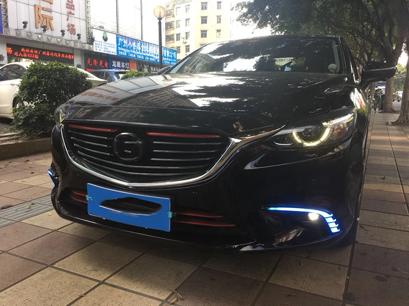 Автомобильные мигающие 2 шт. DRL для Mazda 6, мазда 6, Atenza,,, светодиодный дневные ходовые огни, дневной свет с желтым указателем поворота