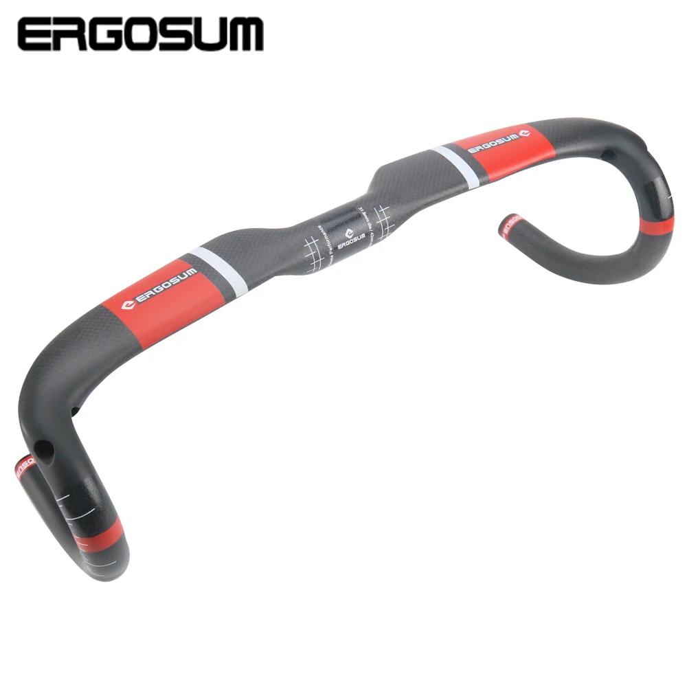 ERGOSUM Cycling Carbon Handlebar Road Bicycle Handle Bars 31.8mm 3K