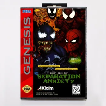 

Spider-Man & Venom Seperation Anxiety Game Cartridge 16 bit MD Game Card With Retail Box For Sega Mega Drive For Genesis