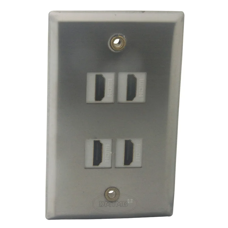 Stainless Steel Wall Plate With 4 X HDMI Support DIYin Extension