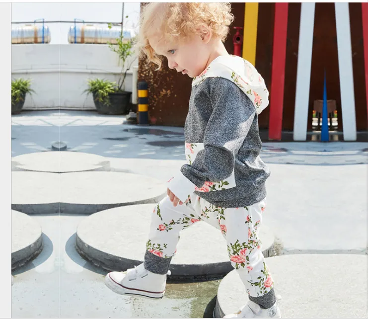 

2019 Brand New 2pcs set Newborn Toddler Infant Kid Gift Baby Boy Girl Clothes Little Hoodie T-shirt Top+Pants printing Outfit