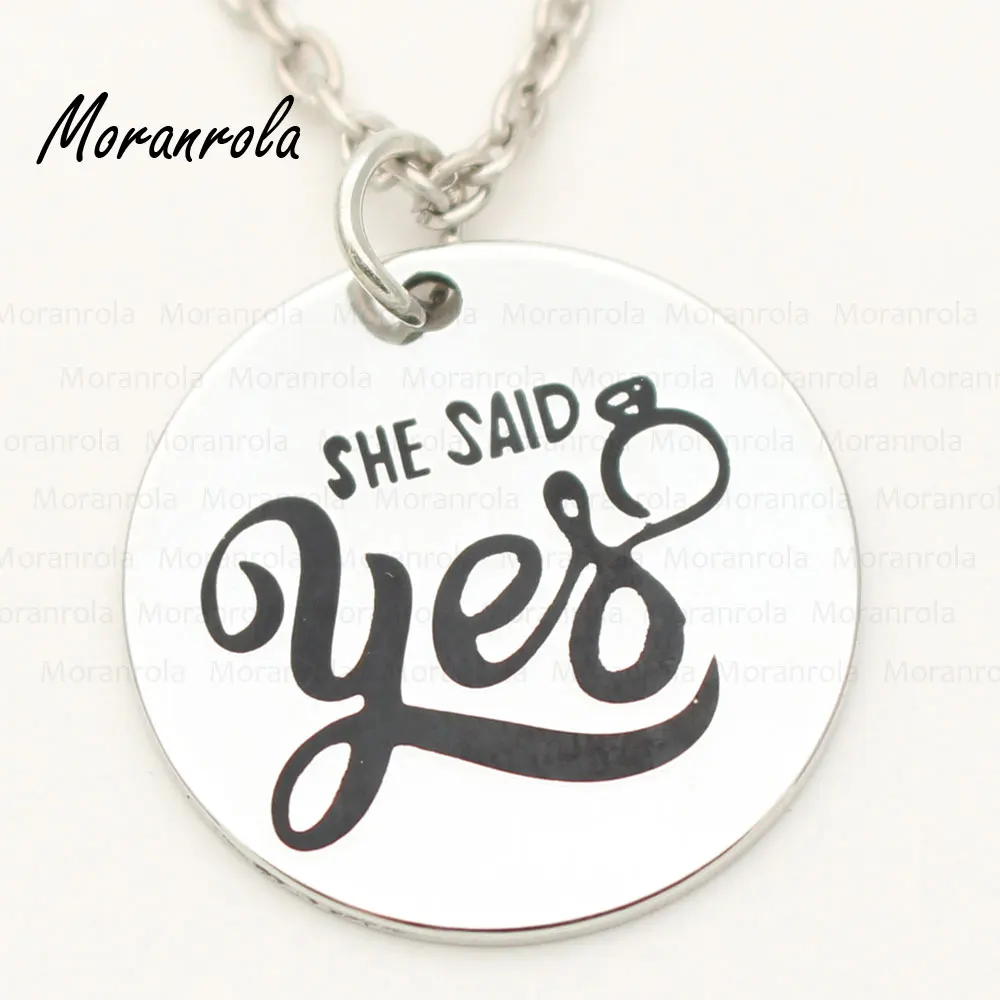 Медное ожерелье-брелок с надписью she said yes | Украшения и аксессуары