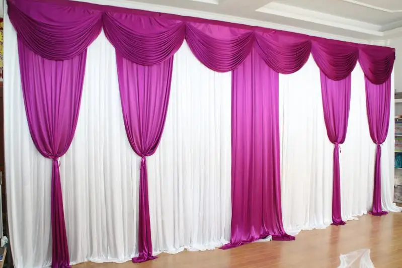 

Marious 3*6M ice silk Wedding Backdrop Curtains Design Swag Satin background Party Curtain Wedding Decoration Suppliers