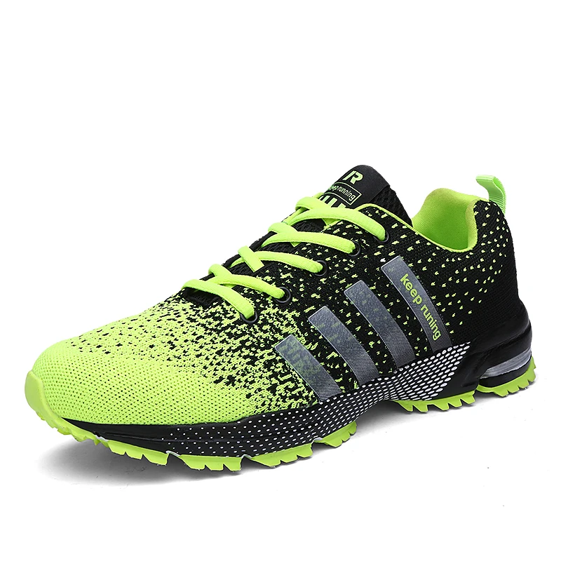 Лидер продаж; дышащие мужские кроссовки для взрослых; спортивные уличные удобные кроссовки с увеличенной подошвой; спортивная обувь для ходьбы; Прямая поставка - Цвет: 8702-Green