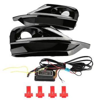 

1 Pair Car Daytime Running Light DRL Turn Signal Light 2-Color LED Fog Lamp Cover for Honda Jazz Sport 2018-2019 New arrives