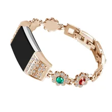 Mulheres do Estilo de India Pulseira Pulseira de Aço Inoxidável strap watch banda replacemen para Fitbit Alta/HR ou Fitbit Carga 2 rastreador