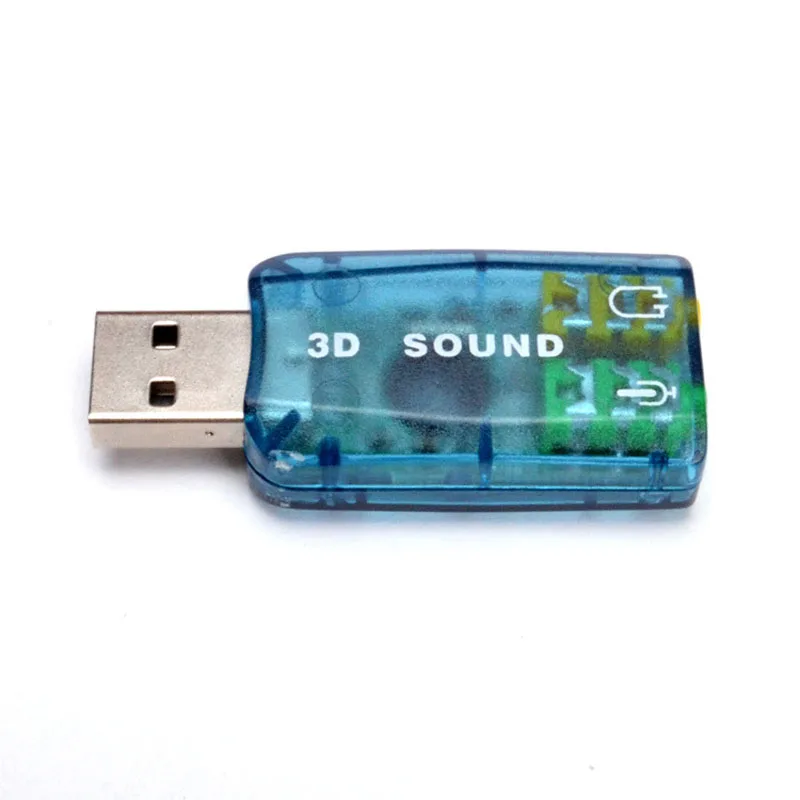 1 шт. USB звуковая карта Внешний 5,1-канальный с 3,5 мм разъем для наушников и микрофона, компьютерный стерео микрофон аудио USB конвертер