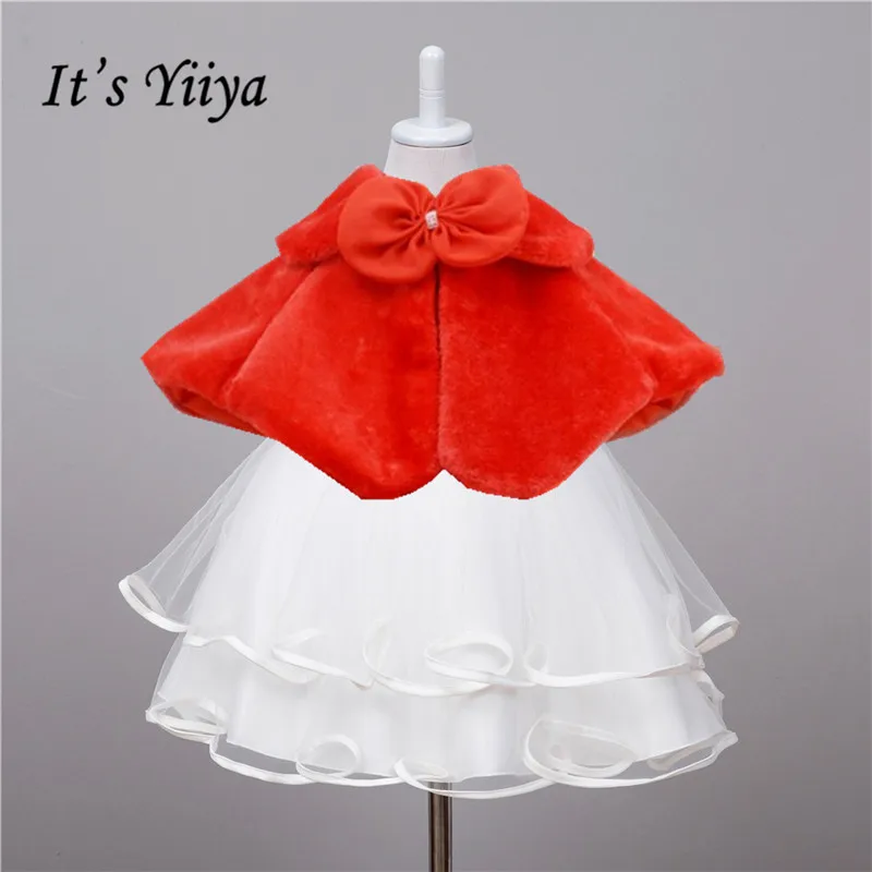 It's yiiya Beautiful Flower Girl Shawl Tie Bow Princess Shawls Cute