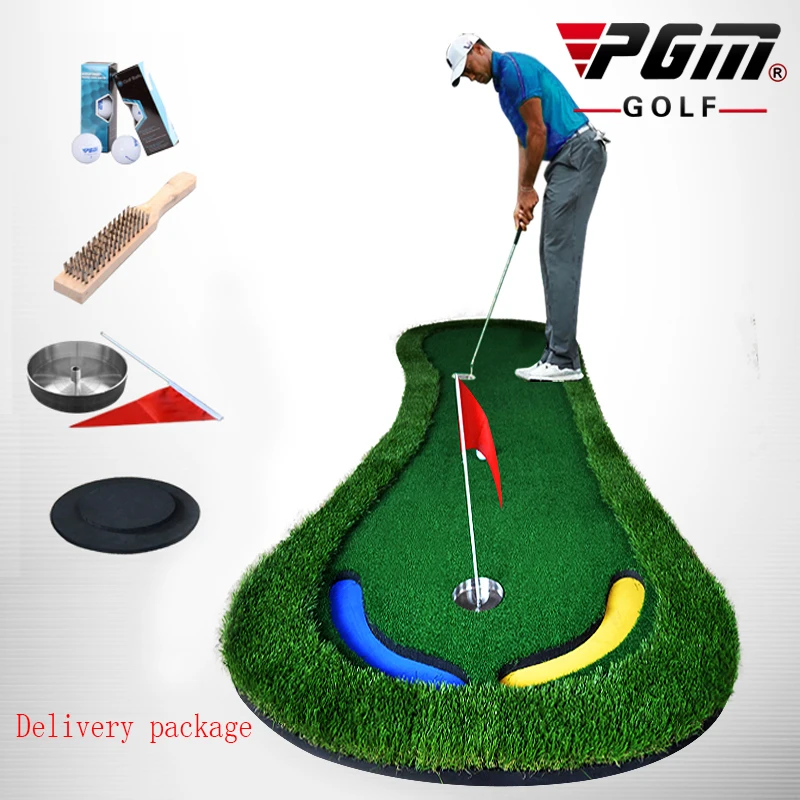 US $110.93 2020 Indoor PGM Golf Putting Green Putter Exerciser Home Exercise Portable Office Mini Grass Green Exercise Blanket Fairway Set