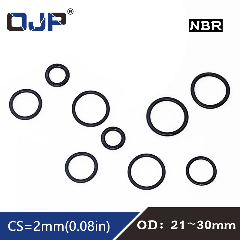 

20PC/lot Rubber Ring NBR Sealing O Ring OD21/22/23/24/25/26/27/28/29/30*2mm O-Ring Seal Gaskets Oil resistance Ring Fuel Washer