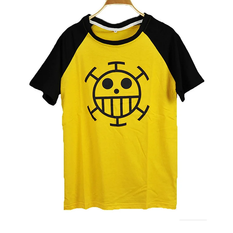 Coshome One piece Trafalgar Law T-shirts Cosplay Costumes Men T shirts Hoodies Adult Tops Skull Head Short Sleeves Summer Tees (5)