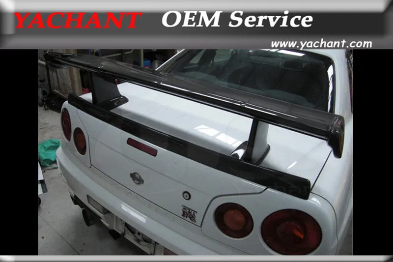 Car Styling Carbon Fiber Rear Trunk Spoiler Fit For 1999 2002 Skyline