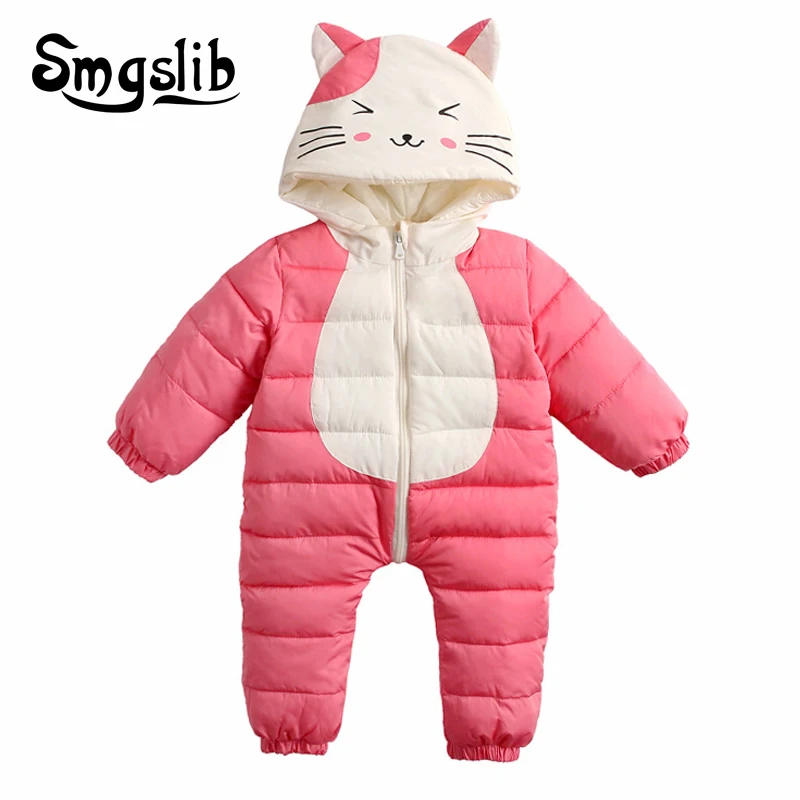 

Baby winter clothes Cat Hooded Rompers Thick Cotton Outfit newborn jumpsuit baby boy girl Children Costume toddler romper