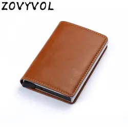 ZOVYVOL RFID кошелек футляр для удостоверения личности Алюминиевый Дорожный кошелек визитница кошелек унисекс, металлические блокирующие