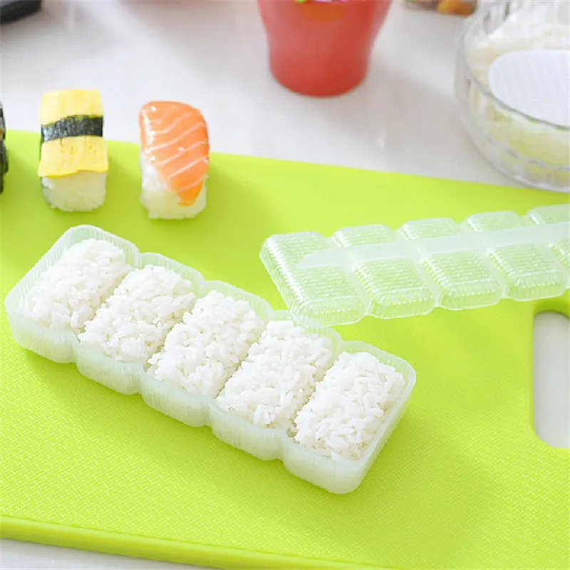 

Hot Japan Nigiri Sushi Mold Rice Ball 5 Rolls Maker Non Stick Press Bento Tool Free Shipping