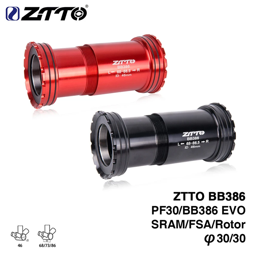 

ZTTO bb386 EVO PF30 MTB Road Bike Bicycle Bottom Bracket Press Fit Cyling Axle For Rotor 3D SRAM FSA K-Force 30mm Crankset