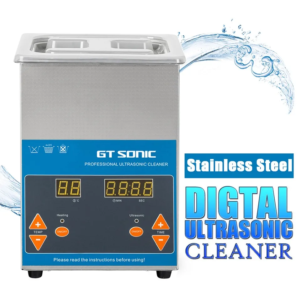 2l digital ultrasonic cleaner polishing metals tank cleaning with heater, with free cleaning basket VGT-1620QTD02