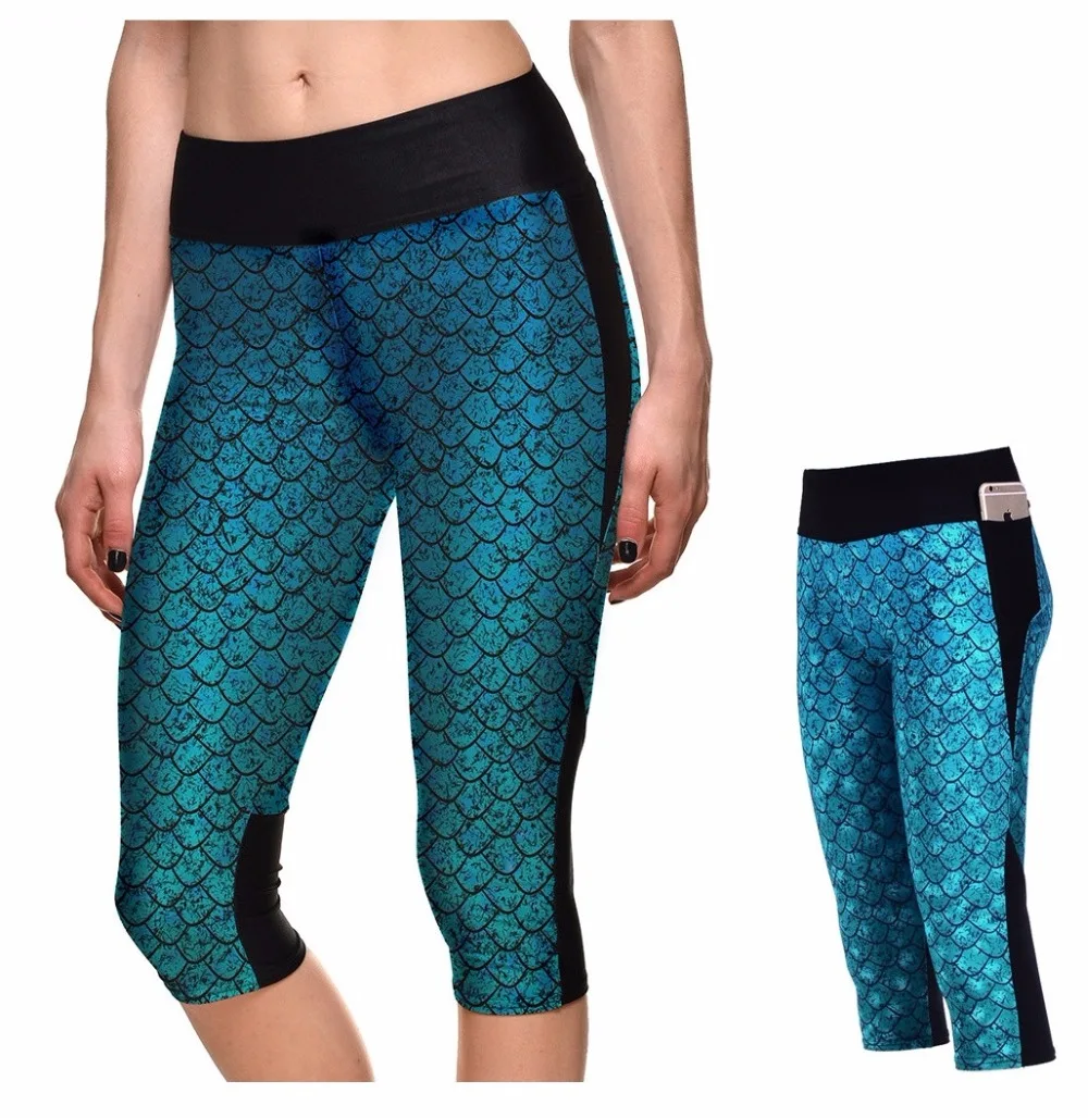Hot!!Women Yoga Capri Pants Dinosaur Egg Pattern Cropped Trousers Capri
