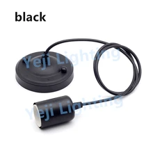 Многоцветный E27 ретродержатель лампы Комплект шнуров с 110 мм потолочная Роза Ресторан кофейню магазин украшения аксессуары к осветительным приборам черный