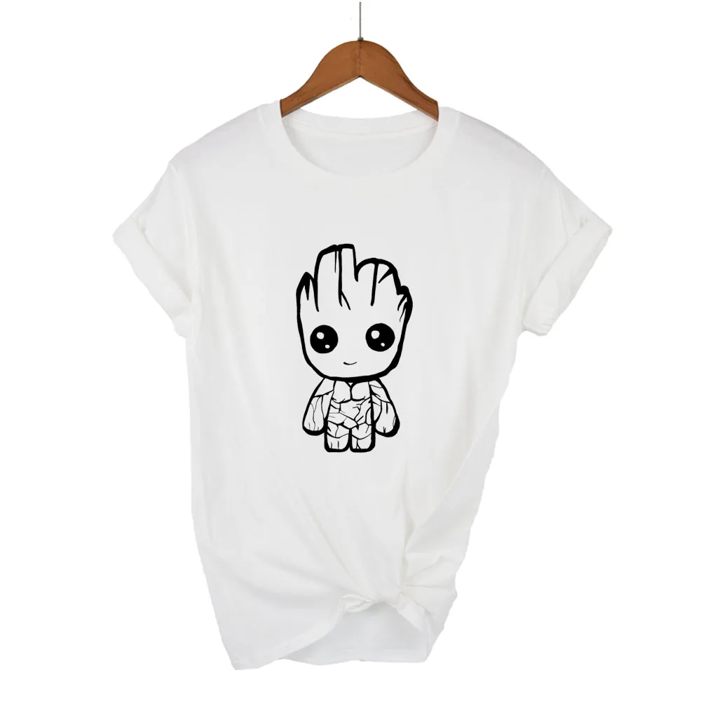 أحدث 2018 مضحك kawaii Groot تصميم 100% القطن تي شيرت المرأة أزياء قصيرة الأكمام المحملة قمصان محب س الرقبة شعبية T قميص أحدث 2018 مضحك kawaii Groot تصميم 100% القطن تي شيرت المرأة أزياء قصيرة الأكمام المحملة قمصان محب س الرقبة شعبية T قميص