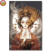 Полумаска Китайская классическая женщина diy Цифровая живопись женские собственные картины