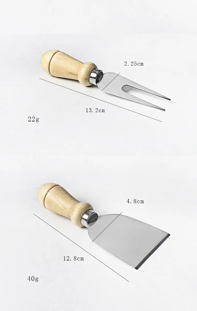 Столовые приборы для сыра 4 шт./компл. нож для сыра 304 нержавеющая сталь круглая дубовая ручка деревянный нож для масла и сыра резак