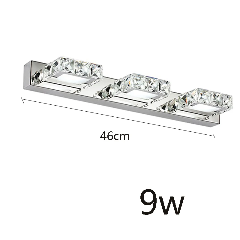 Круглый кристалл зеркало лампа 3 Вт/6 Вт/9 Вт/12 Вт Шампань/белый водонепроницаемый светодиодный настенный светильник 100-240 В ванная комната лампа из нержавеющей стали - Испускаемый цвет: B Type 3Head