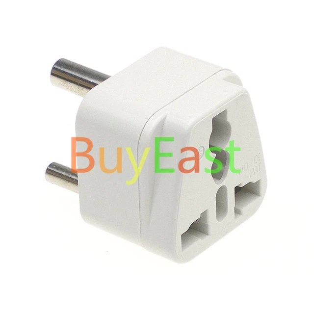 INDIA, Sri Lanka Travel Adapter Type D AC Plug Convert GB US EU World Plug White Colorin