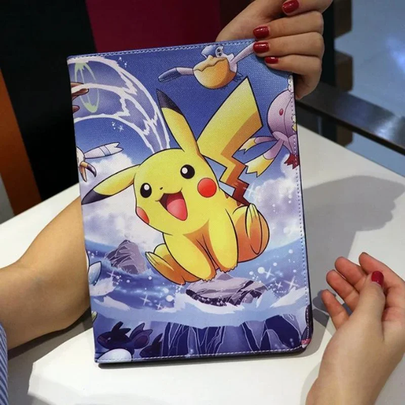 

Tablet Case for Apple ipad mini 4 Pokemon Go Pikachu prints multifunction PU leather protective Cover stand shell coque para