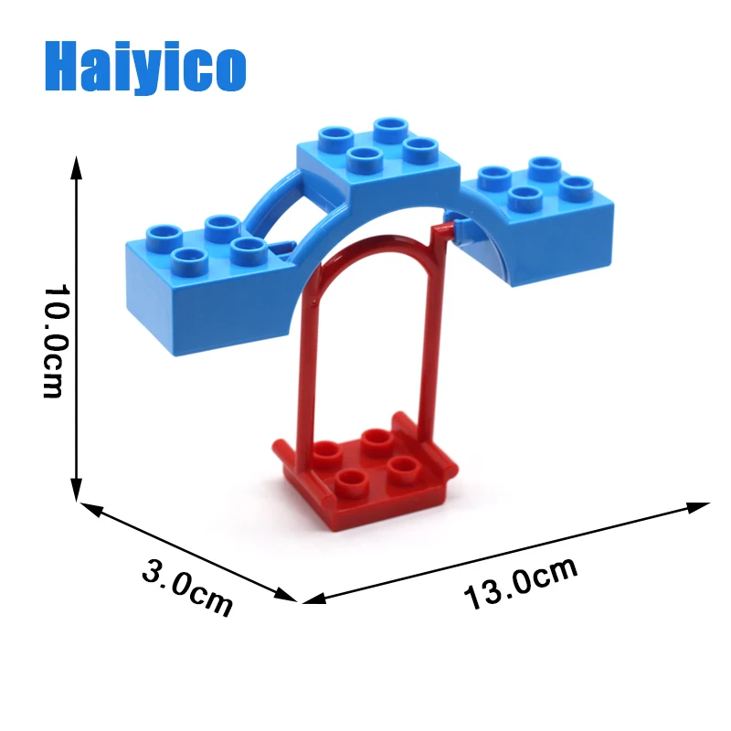 Креативная игровая площадка большие строительные блоки кирпичи качели слайд-лестница аксессуары для трубопроводов совместимые Duplo Детские DIY игрушки набор подарок