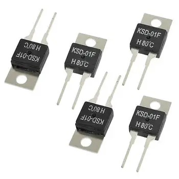

5 Pcs 1.5A 250VAC/ 24VDC 80C NO Temperature Control Switch Thermostat KSD-01F
