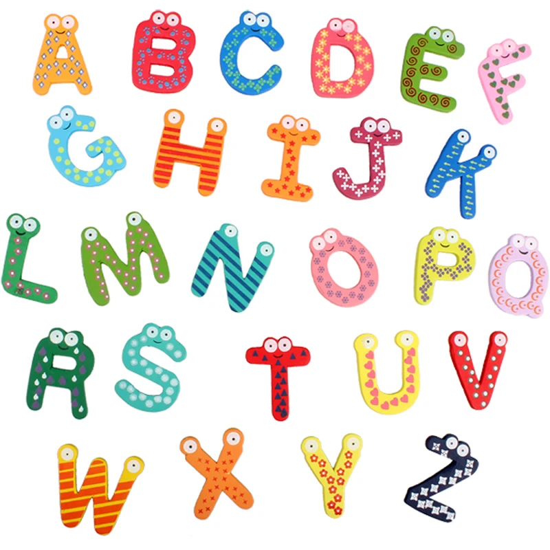 Cute 26Pcs Cartoon Alphabets Letters Fridge Children Kids