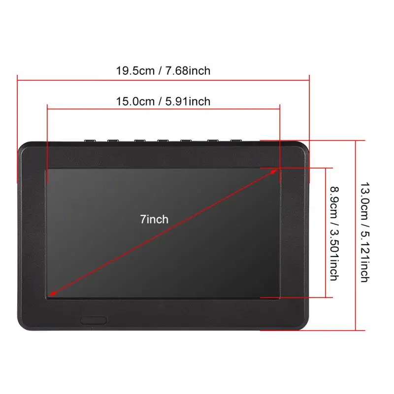 LEADSTAR 7 дюймов телевизор ATSC 16:9 HD цифровой аналоговый Портативный ТВ Цвет телевидения плеер для домашнего автомобиль телевизоры стиль