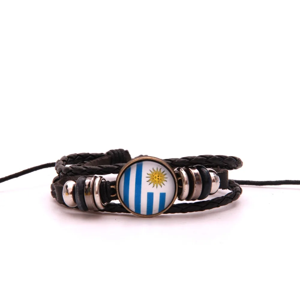 10 шт/лот Прямая Бесконечная любовь Uruguay браслет и браслеты Национальный флаг плетенные украшения лучший подарок для фанатов футбола