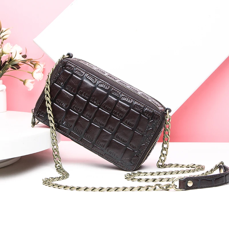 Contact's Genuine Leather Women Handbags Luxury Shoulder Bags for