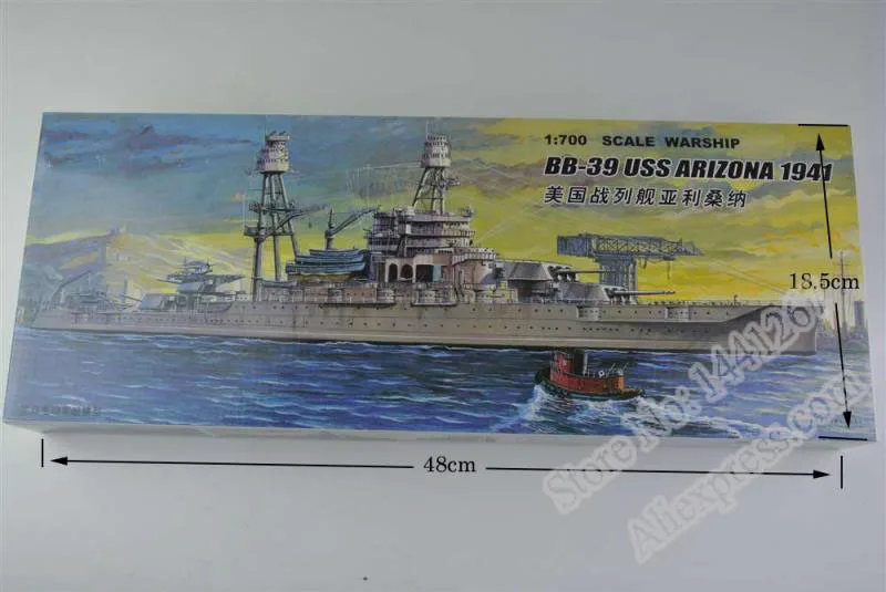 1: 700 весы военный корабль Второй мировой войны BB-39 USS Аризона линкор 1941 пластик сборки модель электрическая игрушка XC80918