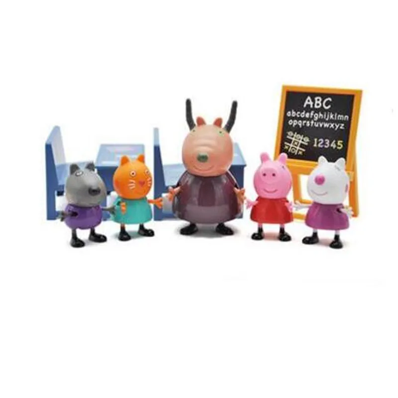 Genuine Peppa Pig Toys Classroom George Antelope Teacher Class Learning Early Educational Scene Action Figures Toy for Children Genuine Peppa Pig Toys Classroom George Antelope Teacher Class Learning Early Educational Scene Action Figures Toy for Children