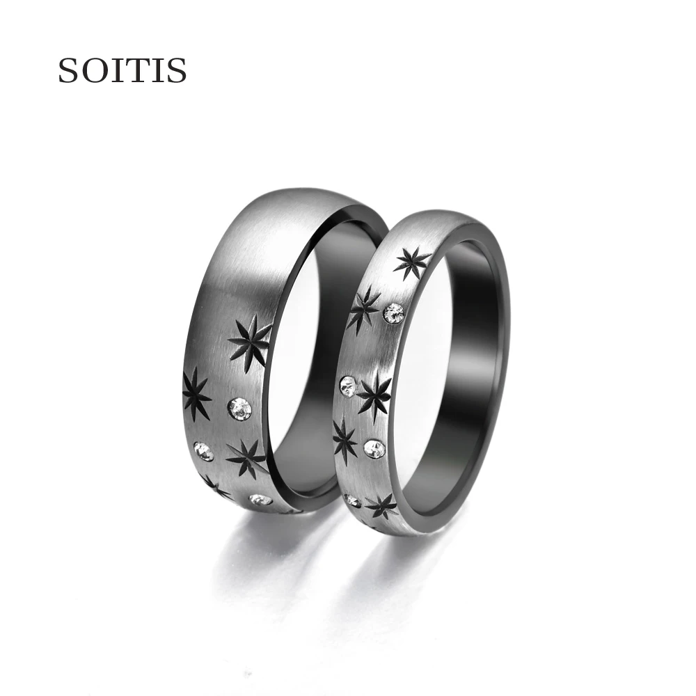 SOITIS 316L Stainless Steel Fashion Unisex Ring Men Women Maple Leaves