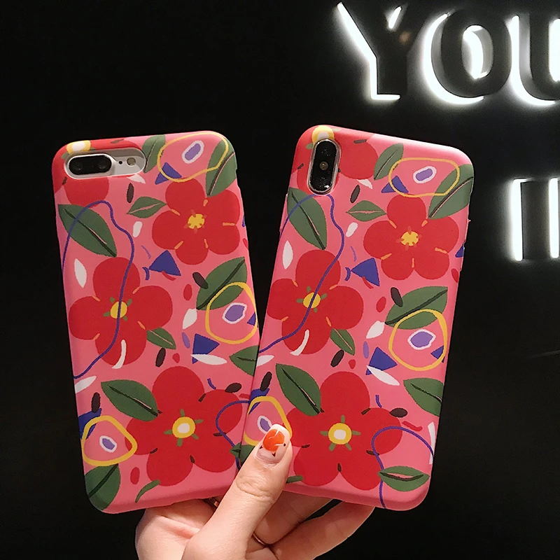 

Floral Petals Soft Cover For iPhone X XR XS Max Creative Watercolor Flower Soft Case Cover For iPhone XS Max XR X 6 7 8 Plus