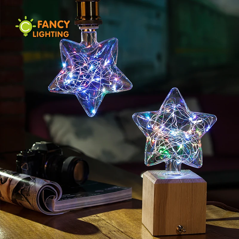 Светодиодная лампа Star RGB, декоративный светодиодный светильник, лампочка E27, 110 В, 220 В, ампула, светодиодная лампа для подарка, дома/гостиной/спальни, декор 3 Вт, лампады, Led
