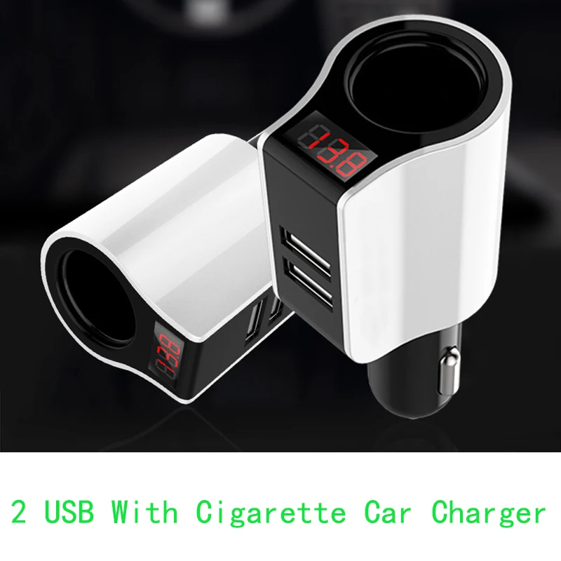 Thbelieve 2 USB Car Chargers 5V 2.1A Fast Charging Car Cigarette Lighter Auto Car-Charge With LED Voltage Display Auto-Chargers (3)