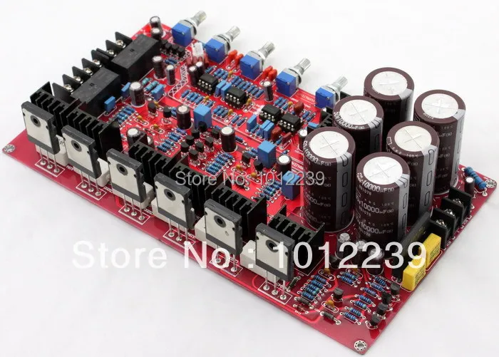 

free shipping Assembled 1943/5200 2.1 amplifier board (80W +80 W +100 W)without six 10000UF capacitance