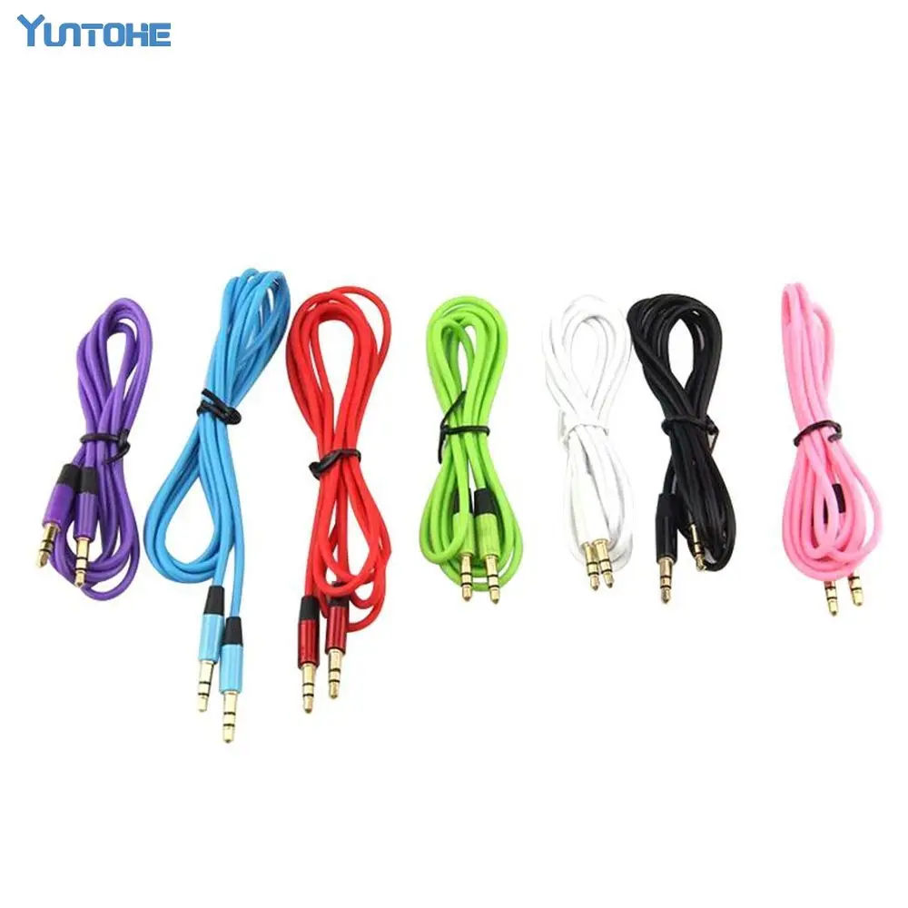 

300pcs/lot Wholesale 3.5mm Male to Male 1.2m Round Stereo Audio Jack AUX Auxiliary Cable For car aux Extended cable