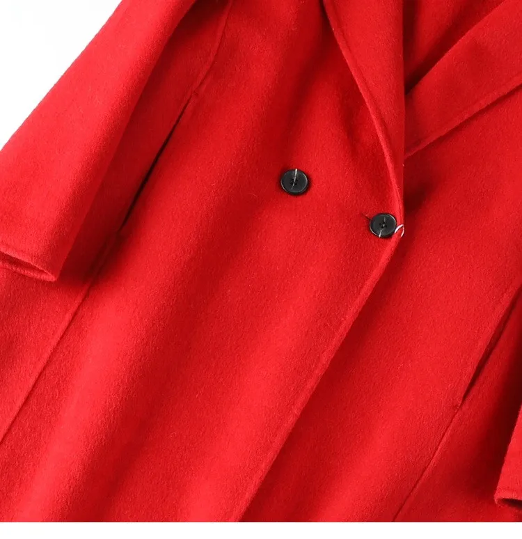 Женское шерстяное пальто весеннее Женское шерстяное пальто женское средней длины верхняя одежда из альпаки Тонкий Плюс Размер